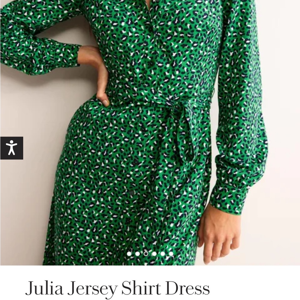 Boden Green Patterned Midi Dress